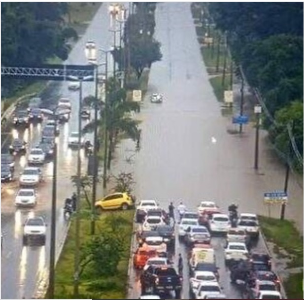 Chuva interdita viadutos de Águas Claras e Taguatinga