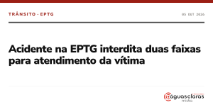 Acidente na EPTG interdita duas faixas para atendimento da vítima