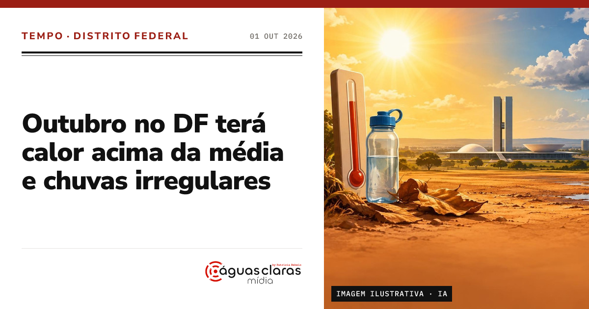 Outubro no DF terá calor acima da média e chuvas irregulares