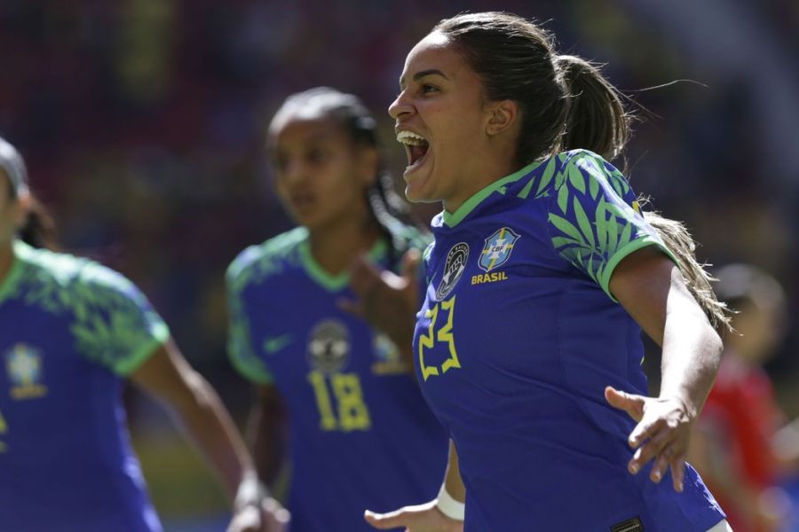 Brasília (DF), 02/07/2023 - Gabi Nunes comemora gol durante jogo amistoso entre as seleções de Brasil e Chile. Foto: Marcelo Camargo/Agência Brasil